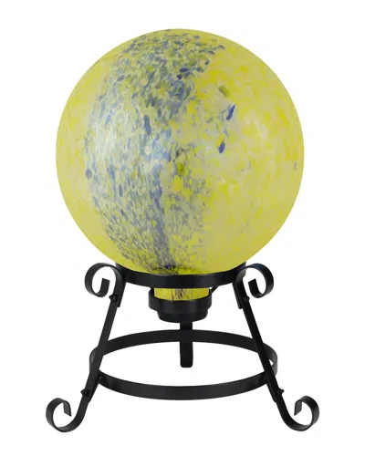 Northlight 10in Reflective Speckled Glass Outdoor Garden Gazing Ball In Yellow