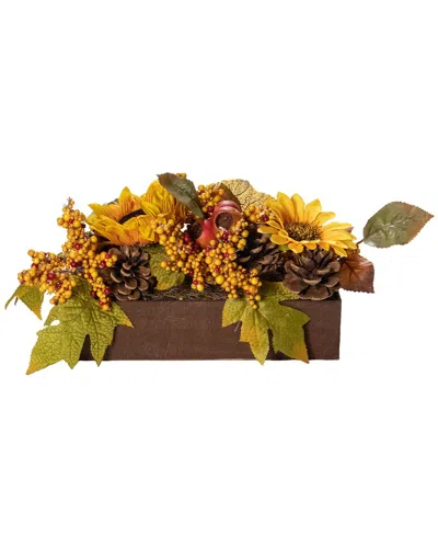 Northlight 10in Sunflowers & Leaves Fall Floral In Multi