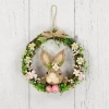 Northlight Spring Floral Easter Wreath With Peering Rabbit In Multi