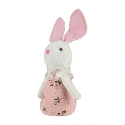 Northlight 11" Pink Spring Floral Bunny Easter Figurine