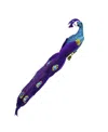 Northlight 11" Purple And Blue Faux Jeweled Peacock Bird Clip-on Christmas Ornament In Purple