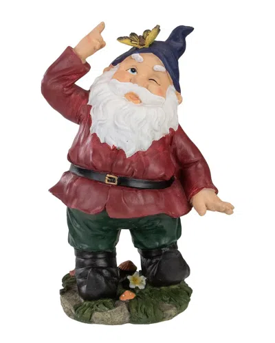 Northlight 11.25in Gnome With Butterfly Outdoor Garden Statue In Multi