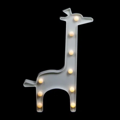 Northlight 11.5" Led Lighted White Giraffe Marquee Sign