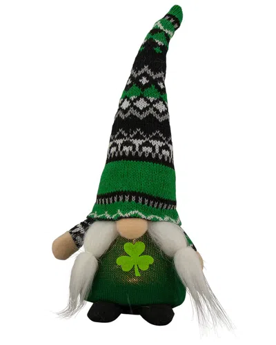 Northlight 11.5in Led Lighted St. Patrick's Day Girl Gnome In Green