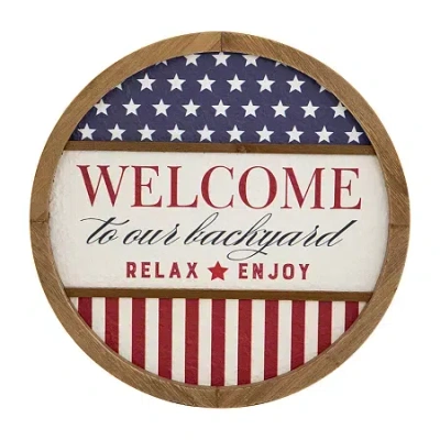 Northlight Welcome To Our Backyard Americana Framed Wall Sign In Multi