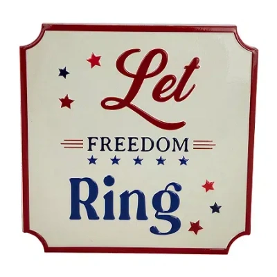 Northlight 11.75in Let Freedom Ring Wall Sign In Multi