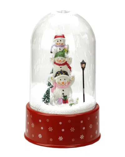 Northlight 11.75in Lighted Musical Snowmen Christmas Snow Globe Glittering Snow Dome In Red