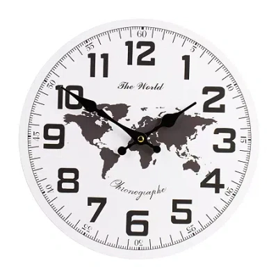 Northlight 12" Battery Operated Continent Wall Clock In White