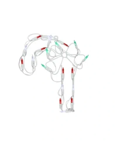 Northlight 12" Battery Operated Led Lighted Candy Cane Christmas Window Silhouette W/ Timer In White