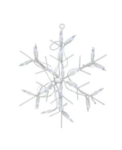 Northlight 12" Battery Operated Led Lighted Snowflake Christmas Window Silhouette With Timer In White