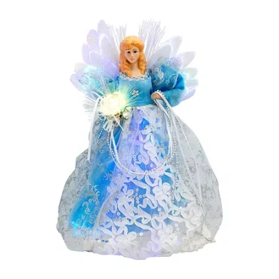 Northlight 12" Blue Lighted Fiber Optic Angel Christmas Tree Topper
