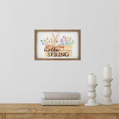 NORTHLIGHT 12" HELLO SPRING BUNNY WALL SIGN