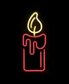 Northlight 12" Led Lighted Neon Style Candle Christmas Window Silhouette In Red