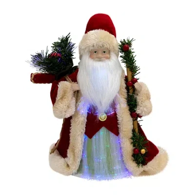 Northlight 12" Lighted Color Changing Fiber Optic Santa Claus Christmas Tree Topper In Multi