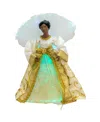 Northlight 12" Lighted Fiber Optic African American Angel Christmas Tree Topper In Yellow