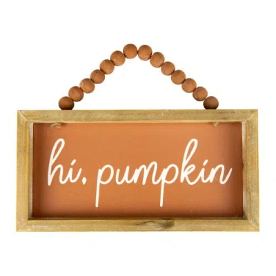 NORTHLIGHT NORTHLIGHT 12" ORANGE HI PUMPKIN AUTUMN HARVEST WALL SIGN