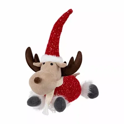 Northlight 12" Plush Moose Christmas Tabletop Decor In Multi