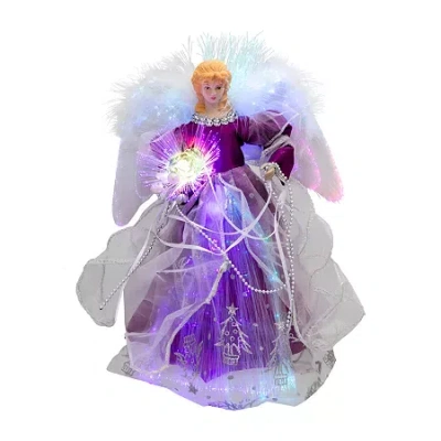 Northlight 12" Purple Lighted Fiber Optic Color Changing Angel Christmas Tree Topper In Multi