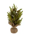 Northlight Slim Pine With Berries Artificial Mini Christmas Tree In Burlap Base 12" In Green