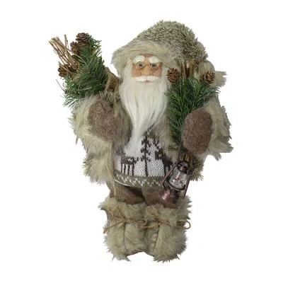 Northlight 12" Standing Mountain Santa Christmas Figurine In Brown
