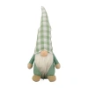 Northlight 12.25in Spring With Green Plaid Hat Gnome In Green