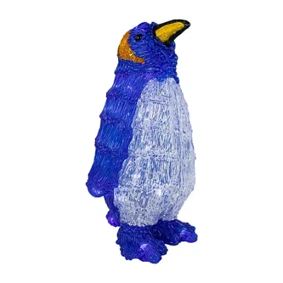 Northlight 12.5'' Lighted Commercial Grade Acrylic Penguin Christmas Display Decoration In Blue