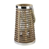 Northlight 12.75'' Rustic Chic Tapered Cylinderical Rattan Candle Holder Lantern With Jute Handle In Brown