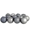 Northlight 12ct Gray Shatterproof 4-finish Christmas Ball Ornaments