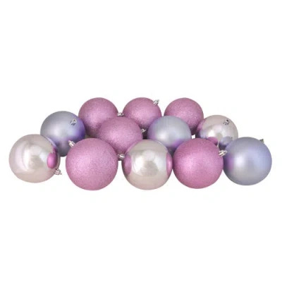 Northlight 12ct Purple Shatterproof 4-finish Christmas Ball Ornaments 4"