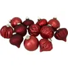 Northlight 12ct Red Mercury Glass Style Glass Christmas Ornament Set 3" In Red