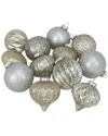 Northlight 12ct Silver Mercury Glass Christmas Glass Ball & Onion Drop Ornaments