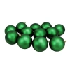 Northlight 12ct Xmas Green Shatterproof Matte Christmas Ball Ornaments 4" In Green