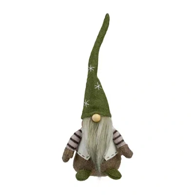 Northlight 12in Green And Brown Sitting Christmas Christmas Gnome In Multi