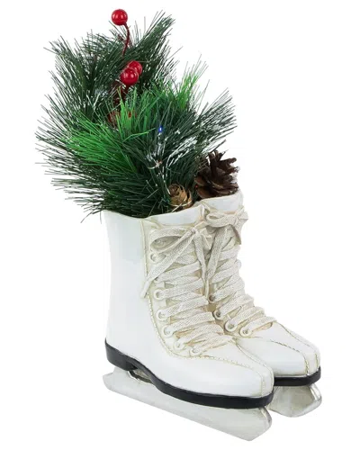 Northlight 12in Led Lighted Skates With Floral Arrangement
