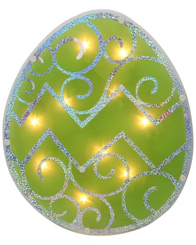 Northlight 12" Lighted Easter Egg Window Silhouette Decoration In Green