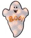 Northlight 12in Lighted Holographic Ghost Halloween Window Silhouette In White