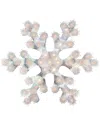Northlight Lighted Holographic Snowflake Christmas Window Decoration, 12" In Silver