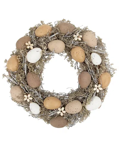 Northlight 12in Natural Earth Speckled Egg Easter Twig Wreath In Brown
