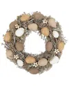 NORTHLIGHT NORTHLIGHT 12IN NATURAL EARTH SPECKLED EGG EASTER TWIG WREATH