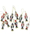 Northlight 12pc Set Of Red & Blue Mini Decorative Christmas Nutcracker Ornaments 3.25in