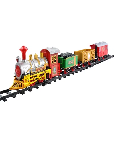 Northlight 12-piece Battery Operated Lighted And Animated Christmas Express  Train Set With Sound In Red