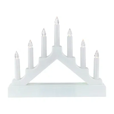 NORTHLIGHT 13.5" PRE-LIT LED 7-TIER WHITE CANDELABRA CHRISTMAS TABLETOP DECOR