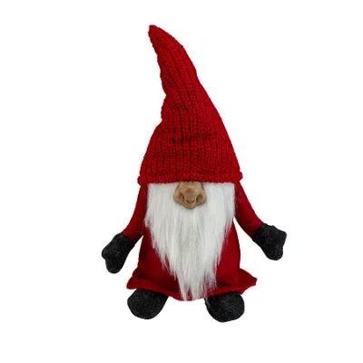 Northlight 13.5'' Red And Gray Portly Smiling Man Gnome Table Top Christmas Figure