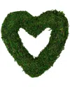 Northlight 13.5" Green Reindeer Moss Heart Twig Artificial Wreath In Green