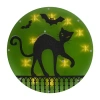 Northlight 13.75in Lighted Black Cat Silhouette Decorative Lantern In Green