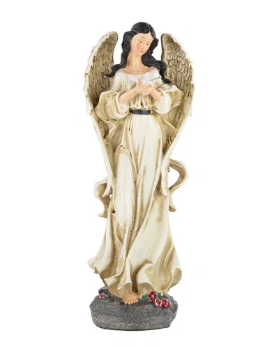Northlight 13in Peace & Love Angel With Dove Outdoor Garden Statue In Beige