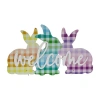 Northlight Gingham Bunnies Welcome Easter Wall Sign In Multi