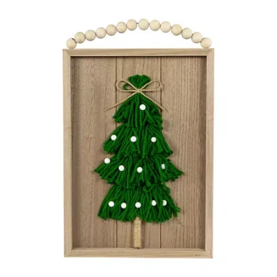 Northlight 14" Knitted Wooden Framed Wall Sign In Multi