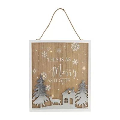 Northlight 14" Lighted "this Is As Merry As It Gets" Wall Sign In Neutral