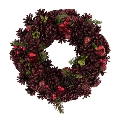 Northlight 14" Pinecone Berry And Ornament Wreath In Multi